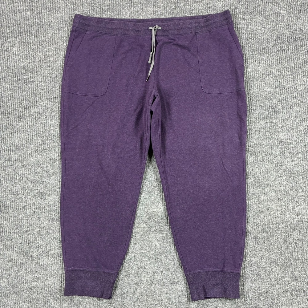 L.L.Bean Womens 3X Plus Purple Heather Drawstring Sweatpants Jogger Pants